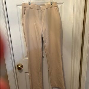 Tan Straight Leg Pants with Classic Crease